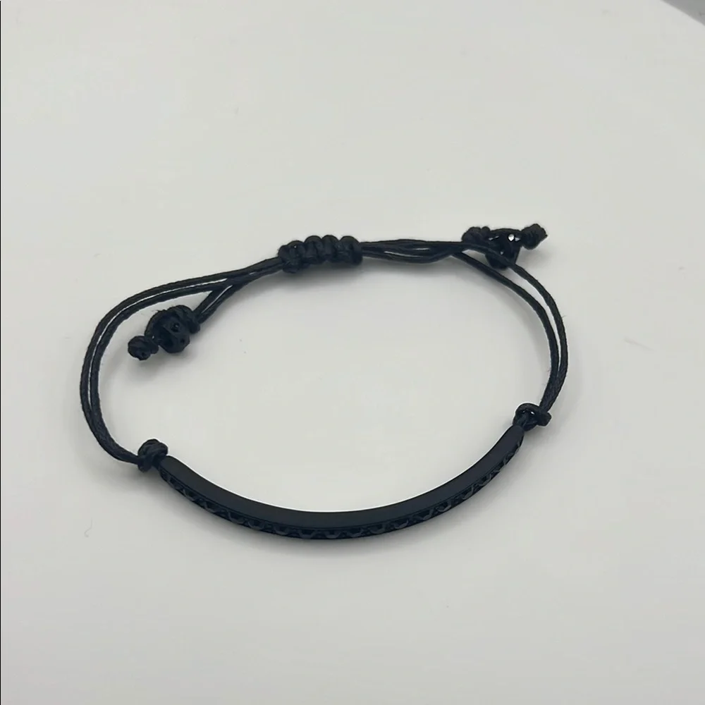 1170. Black Rhinestone Adjustable Bracelet